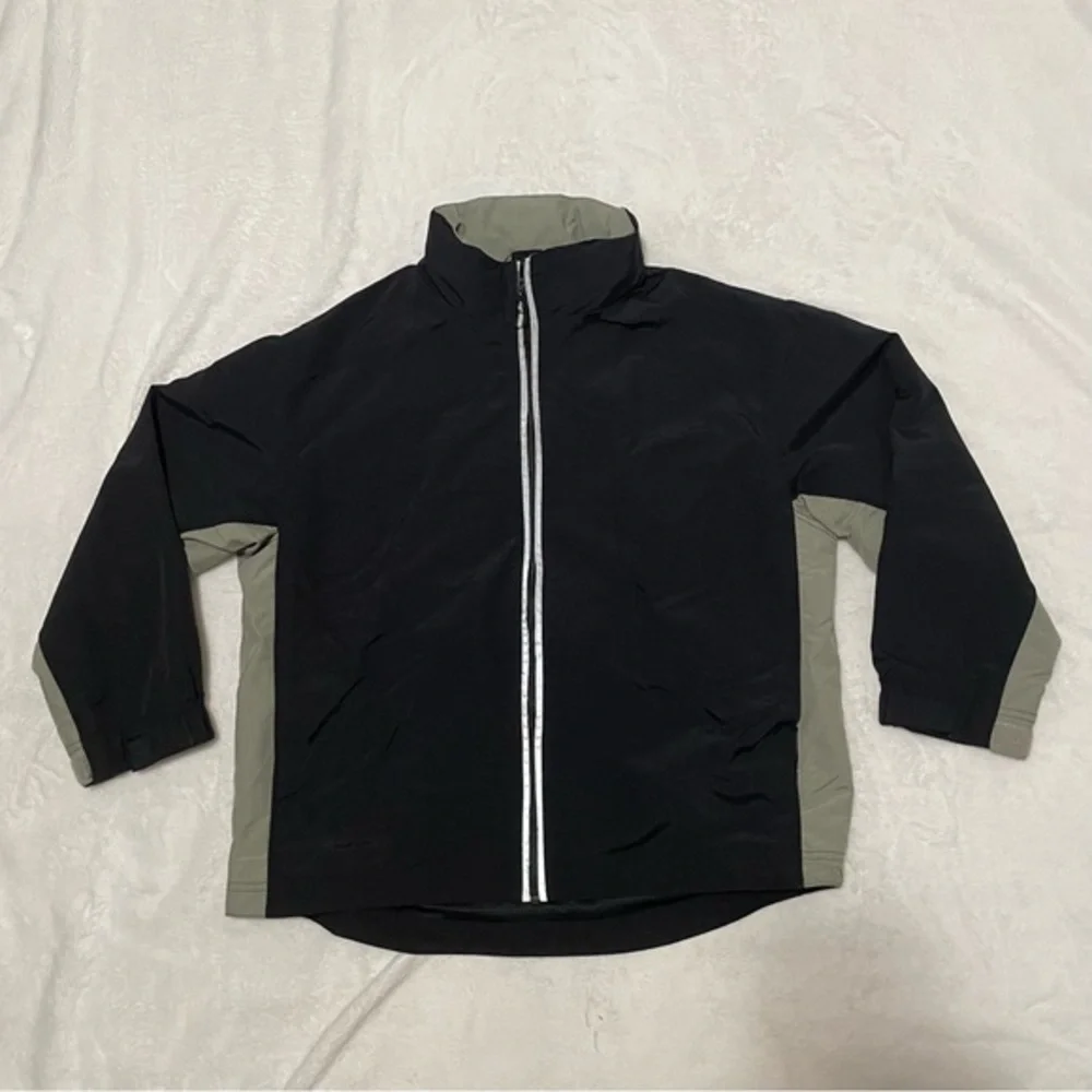 Gap Black Tan Jacket Youth Boys Size XL Hide Away Hood / Many Pockets